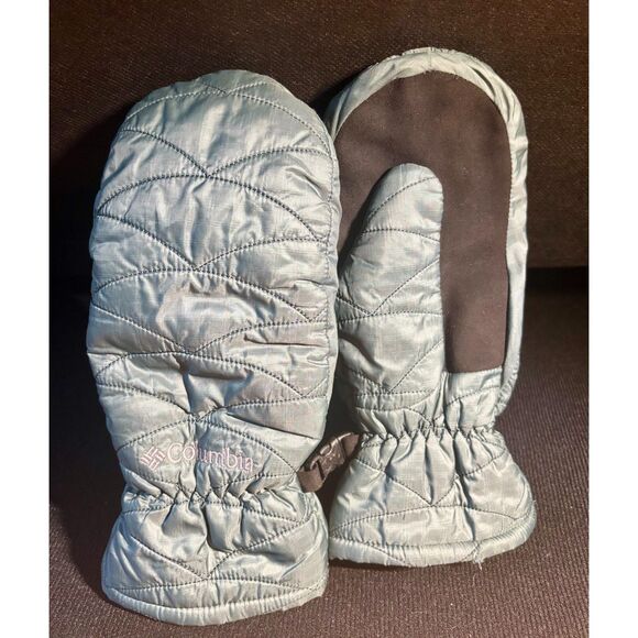 Columbia Women’s Quilted Insulated Mittens Size M Gray Winter Snow Ski Gloves - Picture 1 of 4